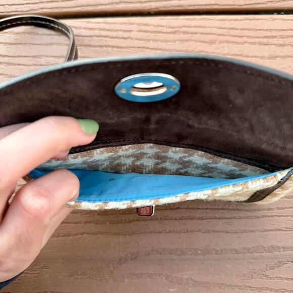 Coach Vintage Wool & Suede Houndstooth Turnlock Mini Bag Wallet - Picture 7 of 7